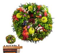 Corona De Otoño Para Puerta Corona De Calabaza Blanca Para Puerta Principal | Guirnalda De Letrero Decorativa Rústica Para Ventana Chimenea Entrada Patio Pared Decoración De Acción De Gracias Y Navi