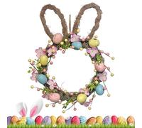 Corona De Pascua De Madera - Decoración De Puerta Colgante Con Forma De Huevo De Conejito, Cartel De Feliz Pascua | Decoración De De Pared De Primavera, Regalo De Inauguración De La Casa, Celeb