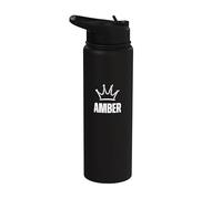 Corona de reina ámbar, ganador de cumpleaños número 1 personalizado Stainless Steel Insulated Water Bottle