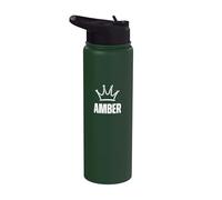 Corona de reina ámbar, ganador de cumpleaños número 1 personalizado Stainless Steel Insulated Water Bottle