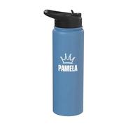 Corona de reina Pamela - Nombre personalizado para cumpleaños #1 Ganador Stainless Steel Insulated Water Bottle