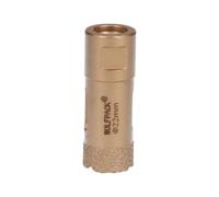 Corona diamante para amoladora ø 22 mm. conexión rosca m14. corte seco