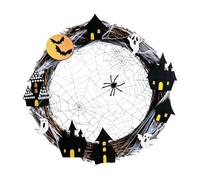 Corona Halloween para Puerta Guirnalda Decorativa Estacional De Murciélagos