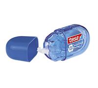 Corrector mini roller desechable tesa, 6 m x 5 mm, color azul