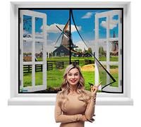 Corredera Cortina Mosquitera Magnética, 140 x 110 cm Verano Cortina magnética Magnética Automático con Durable para Balcones【Negro】