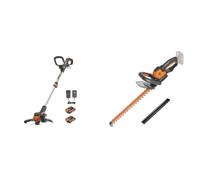 Cortabordes y perfiladora 20V Máx Worx | PowerShare | WG163E | Incluye 2 baterías 2Ah y Cargador | 30 cm & Cortasetos 20V Máx. | PowerShare | WG261E.9 | No Incluye batería ni Cargador | 46 cm de Peine