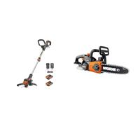 Cortabordes y perfiladora 20V Máx Worx | PowerShare | WG163E | Incluye 2 baterías 2Ah y Cargador | 30 cm & Motosierra 20V | PowerShare | WG322E.9 - Sin batería, ni Cargador | 25 cm
