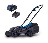 Cortacésped a batería Scheppach BC-MP320-X 20 V Cortacésped a batería sin escobillas Ancho de corte de 32 cm para 250-300 m2 Ajuste de altura de corte de 20-60 mm Cesta de 30 L 20 V Serie IXES con