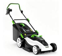 Cortacésped de alambre de 2200 W con ancho de corte de 42 cm | Con bolsa de recogida de 50 litros y 6 alturas de corte, cable de extensión de 10 m, doble interruptor de control (A)