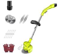 Cortacésped eléctrico, 36 V, inalámbrica, longitud retráctil con cabezal de máquina, desbrozadora giratoria para jardín, césped, arbustos