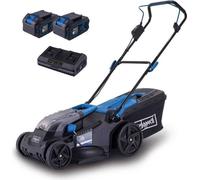 Cortacésped eléctrico a batería Scheppach BC-MP430-X, SET XL2, con un ancho de corte de 43 cm, 20V IXES, incluye batería y cargador