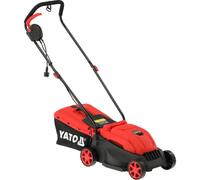 Cortacésped eléctrico de 1200 W con motor de inducción, ancho de corte de 32 cm, ajuste de altura de 3 niveles, cesta de recogida de 30 L, cuidado del jardín, duradero, silencioso