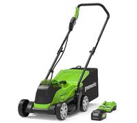Cortacésped eléctrico Greenworks GD24LM33K4 de 33 cm - 2516107UB - Incluye cargador y kit de batería de 4Ah