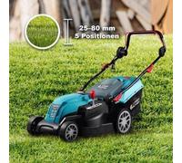 Cortacésped eléctrico: motor de 1800W, ancho de corte de 42 cm, función de mulching, depósito de recogida de 40 litros