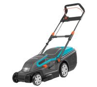 Cortacésped eléctrico PowerMax 1600/37 de GARDENA: segadora hasta 500 m², ancho de corte 37 cm, volumen 45 l, altura de corte 20-60 mm, manillar plegable, empuñadura ergonómica (5037-20)