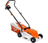 Cortacésped eléctrico RURIS RXE1200, 1200 W, anchura de corte 320 mm, altura de corte ajustable a 25/45/60 mm, depósito de recogida de 30 litros, 3100 revoluciones por minuto
