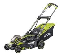 Cortacésped eléctrico RYOBI RLM36X41H50G de 36V, con un diámetro de 40 cm, que incluye función de recogida de hierba y mulching, y viene con una batería de 5Ah y un cargador de 1,7A