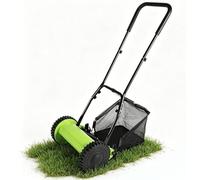 Cortacésped Manual De 12 Pulgadas con 5 Cuchillas, Cortacésped Sin Motor con Recolector De Césped De 6 Galones, Cortacésped Inalámbrico Autopropulsado con Altura De Corte Ajustable De 0,67 A 1,3