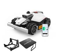 Cortacésped robótico Mammotion LUBA Mini 2 AWD 1500 con garaje, soporte de lavado, sin cable, para 1500 m², corte de bordes, DropMow, mapeo, 4G y APP