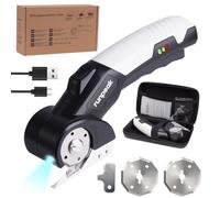 Cortador de cartón eléctrico, cortador de cartón, 3,6 V, tijeras eléctricas inalámbricas, con 2 cuchillas autoafilables, cortador universal para cartón, cartón, alfombra, cuero, fieltro y plástico
