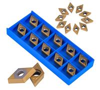 Cortador de inserción de carburo de carburo de Sustvita CCMT09T304, 10pcs CNC Insertos de giro de carburo CNC para aplicaciones de torno