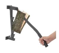 Cortador de madera manual, montado en la pared, para leña de hasta 36 cm | Herramienta de separación - Palanca con hoja fija y anillo de seguridad para chimenea, hoguera, horno de pizza