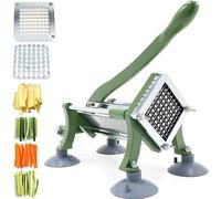 Cortador de patatas fritas Schneider, modelo comercial, manual. Cortador profesional con base de succión. Kit completo. Cortador de patatas fritas con mango de hierro fundido y cuchilla de 3/8" (10x10