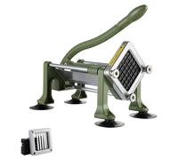 Cortador de patatas VEVOR, máquina para cortar patatas con cuchillas de acero inoxidable de 1/2 pulgada, triturador manual de patatas con ventosas y mango verde