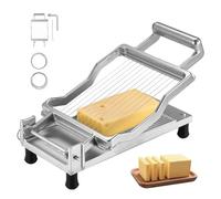 Cortador de queso VEVOR con alambre, cuchilla para cortar mantequilla y queso de 0,39" y 0,78", alambre para cortar queso desmontable, cortador de queso comercial de aleación de aluminio con alambre d