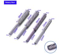 Cortador de rebabas rotativo, Lima rotativa de acero de alta velocidad, 3x3/4/5/6mm, accesorios para Dremel, fresa, broca, brocas de grabado, 1 ud. 3x6 mm