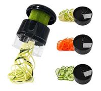 Cortador de Verdura, 3 en 1 Cortador de Verduras, Multifunciona | Espiralizador Verduras Mano, Rallador Verduras, Cortadora de Verduras para Zanahoria, Fruta, Pepino, CalabacíN, Fideos(Black)