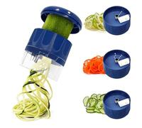 Cortador de Verdura, 3 en 1 Cortador de Verduras, Multifunciona | Espiralizador Verduras Mano, Rallador Verduras, Cortadora de Verduras para Zanahoria, Fruta, Pepino, CalabacíN, Fideos(Blue)