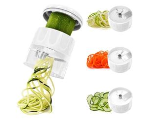 Cortador de Verdura, 3 en 1 Cortador de Verduras, Multifunciona | Espiralizador Verduras Mano, Rallador Verduras, Cortadora de Verduras para Zanahoria, Fruta, Pepino, CalabacíN, Fideos(White)