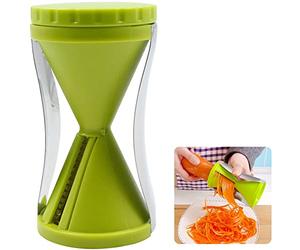 Cortador de Verdura Espiralizador Rallador - Espiral Manual Pasta Calabacín, Pelador Acero Inoxidable para Fideos Vegetales, Zanahoria, Pepino, Patata, Calabaza, Espárragos, Verde,1 Pieza
