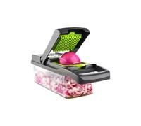 Cortador De Verdura Profesional, 12 en 1 Mandolina de Cocina Multifuncional, 7 Reemplazable Cuchillas Acero Inoxidable, para Cortar Alimentos Fruta Vegetales Patata Cebolla, ✅ Envíos a España en