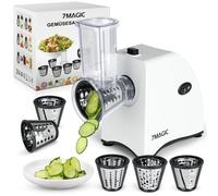 Cortador de verduras eléctrico 5 en 1, trituradora automática de ensalada, rallador de queso, rebanador de repollo y zanahoria BLANCO