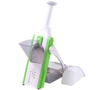 Cortador de Verduras y Patatas, 4 Funciones en 1: Corte en Rodajas, Palitos, Juliana y Cubitos, con Ajuste de Grosor, Cuchillas de Acero Inoxidable, Fácil de Usar y Limpiar, Hecho de Materiales