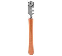 Cortador de vidrio, Seis ruedas tipo cortador de vidrio de aceite, 13MM longitud mano herramienta de corte de vidrio con mango de madera