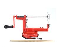Cortador en Espiral Profesional de Acero Inoxidable 304, Herramienta Manual para Patatas y Verduras, con Base Antideslizante de Goma, Mango Ergonómico, Cuerpo de Aleación de Aluminio, Color Rojo