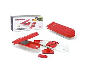 Cortador y Rallador de Verduras con Deposito Quttin Blanco Rojo (10 X 27 x 5,5 cm)