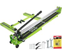 Cortadora de baldosas manual de 119 cm, máquina para cortar baldosas de 3,5 cm, cortadora de baldosas de cerámica y porcelana con guía láser, estructura de acero resistente y ruedas de corte de repues