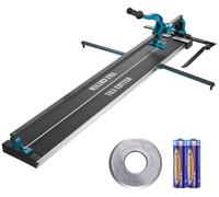 Cortadora de baldosas VEVOR con una longitud de corte total de 1200 mm, grosor de corte de 4-15 mm como mínimo. Ancho de corte de 25 mm. Máquina para cortar baldosas que incluye una rueda de corte adi