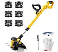 Cortadora de césped Compatible con Dewalt de 18 V 20 V (sin batería) | inalámbrica de diámetro de corte para batería de jardín, alimentación de línea, 6 carretes incluidosbordeadora de césped