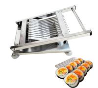 Cortadora de rollos de sushi de 8/10/12 segmentos, máquina de acero inoxidable para hacer sushi y enrollar arroz, cortadora manual para jamón, sangre de pato, tofu, ideal para restaurantes japoneses
