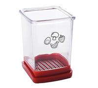 Cortadora de Taza, Rebanadora Rápida para Frutas y Verduras con Placa de Empuje, Picadora Manual de Acero Inoxidable, Cortador de Frutas para Huevos, Fresas, Plátanos, Color Rojo