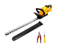 Cortasetos de 52 cm de Largo, Compatible con baterías Dewalt de 18 V, Motor sin escobillas, Cortasetos eléctrico, Distancia Entre Dientes de 15 mm, Cabezal Giratorio de 180° (sin batería) (Amarillo)