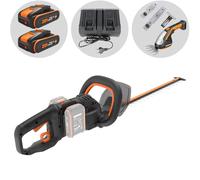 Worx Cortasetos de batería Nitro WG286E – 2x20V (40V) 2Ah, cuchilla de acero 60 cm
