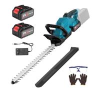 Cortasetos inalámbrico para baterías Makita, cortasetos eléctrico con 2 baterías de 3000 mAh, longitud de corte de 53 cm, distancia entre dientes de 15 mm, cabezal giratorio de 180°, cortasetos sin