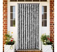 Cortina anti-insectos Living Store, gris y blanco, 90x220 cm, de chenilla