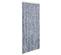 Cortina anti-insectos vidaXL, azul, blanco y plateada, 90x220 cm, de chenilla
